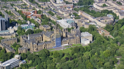 AX110_156.0000162F - Aerial stock photo of The University of Glasgow, Scotland