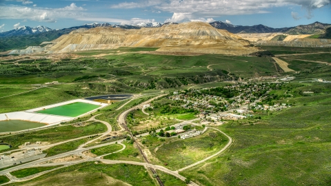 AX130_029_0000002 - Bingham Canyon Mine, Copperton Utah Aerial Stock Photo