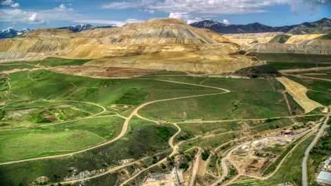 AX130_032_0000002 - Bingham Canyon Mine, Copperton Utah Aerial Stock Photo