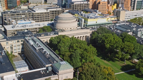 AX142_056.0000186 - Aerial stock photo of Maclaurin Building at the Massachusetts Institute of Technology in Cambridge, Massachusetts