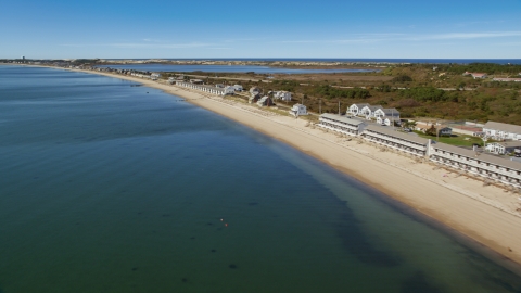 AX143_214.0000000 - Aerial stock photo of The Top Mast Resort and Days' Cottages, Cape Cod, Truro, Massachusetts