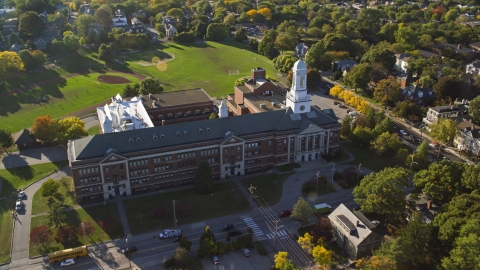 AX145_067.0000174 - Aerial stock photo of Hope High School in Providence, Rhode Island