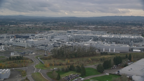 AX155_002.0000248F - Aerial stock photo of Intel Ronler Acres Campus, Hillsboro, Oregon