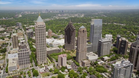 AX36_012.0000290F - Aerial stock photo of Midtown Atlanta skyscrapers and buildings, Atlanta, Georgia