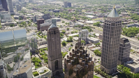 AX36_016.0000023F - Aerial stock photo of Midtown skyscrapers, Atlanta, Georgia