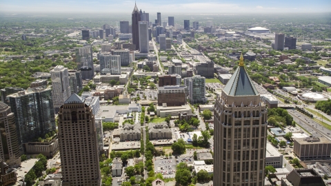 AX36_016.0000217F - Aerial stock photo of GLG Grand, One Atlantic Center,  Midtown Atlanta skyscrapers, Georgia