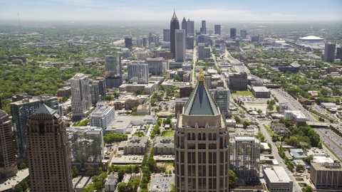 AX36_016.0000289F - Aerial stock photo of GLG Grand, One Atlantic Center,  Midtown Atlanta skyscrapers, Georgia