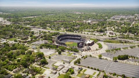 AX36_028.0000028F - Aerial stock photo of The Turner Field baseball stadium in Atlanta, Georgia, 