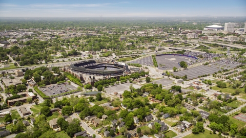 AX36_030.0000086F - Aerial stock photo of A view of the Turner Field baseball stadium in Atlanta, Georgia