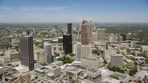 AX36_037.0000050F - Aerial stock photo of Georgia-Pacific Tower and Equitable Plaza, Downtown Atlanta, Georgia