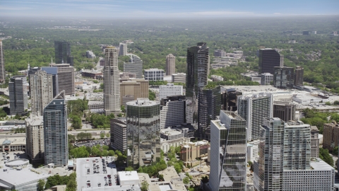 AX36_057.0000118F - Aerial stock photo of Buckhead skyscrapers, 3344 Peachtree, Atlanta, Georgia