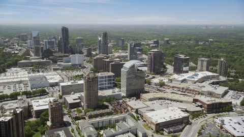 AX36_064.0000049F - Aerial stock photo of Office buildings and skyscrapers, Buckhead, Georgia