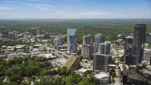 AX36_066.0000090F - Aerial stock photo of Terminus Atlanta, high-rises and office buildings, Buckhead, Georgia