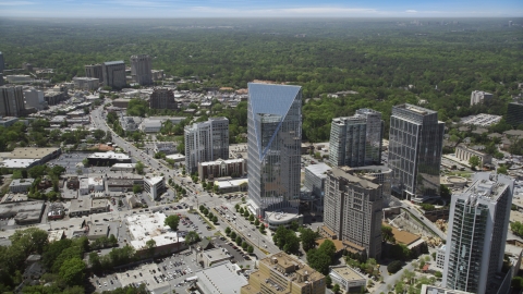 AX36_066.0000311F - Aerial stock photo of Terminus Atlanta, high-rises and office buildings, Buckhead, Georgia
