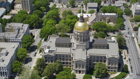 AX36_101.0000410F - Aerial stock photo of Georgia State Capitol, Atlanta, Georgia
