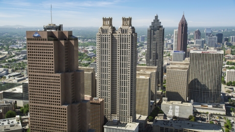 AX37_014.0000251F - Aerial stock photo of Downtown skyscrapers, Atlanta, Georgia