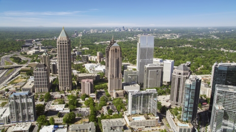 AX37_020.0000031F - Aerial stock photo of Midtown skyscrapers, Atlanta, Georgia