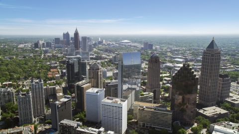 AX37_024.0000227F - Aerial stock photo of Midtown Atlantaskyscrapers, Georgia