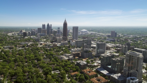 AX37_037.0000236F - Aerial stock photo of Midtown Atlanta skyscrapers near Downtown, Georgia
