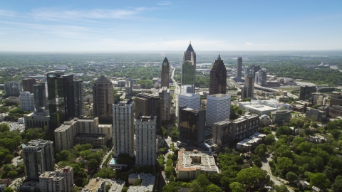 AX37_038.0000027F - Aerial stock photo of Midtown Atlanta skyscrapers, Georgia