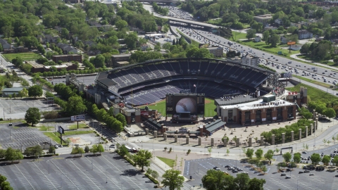 AX37_061.0000097F - Aerial stock photo of Empty Turner Field, Atlanta, Georgia