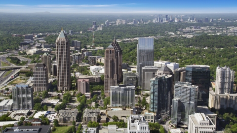 AX37_069.0000000F - Aerial stock photo of Midtown Atlanta skyscrapers, Georgia