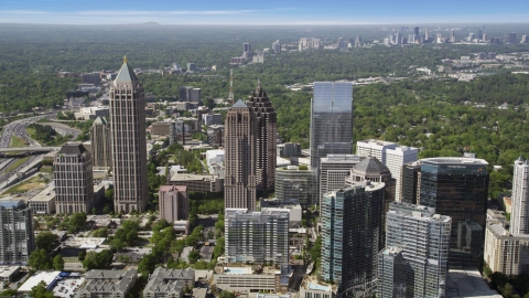 AX37_069.0000112F - Aerial stock photo of Midtown skyscrapers, Atlanta, Georgia