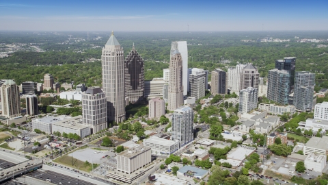 AX37_081.0000000F - Aerial stock photo of Midtown Atlanta skyscrapers and buildings, Georgia