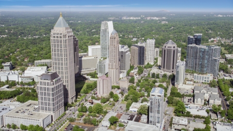 AX37_081.0000226F - Aerial stock photo of Midtown Atlanta skyscrapers, Georgia