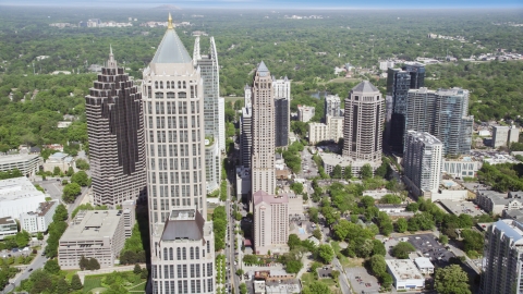 AX37_082.0000131F - Aerial stock photo of Midtown Atlanta skyscrapers, Georgia