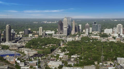 AX38_059.0000093F - Aerial stock photo of Midtown Atlanta skyscrapers, Georgia