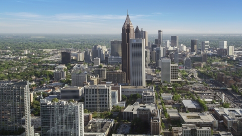 AX38_065.0000217F - Aerial stock photo of Skyscrapers in Midtown Atlanta, Georgia