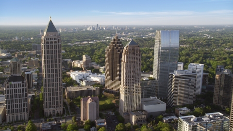 AX39_023.0000078F - Aerial stock photo of Midtown Atlanta skyscrapers near Promenade II, Georgia