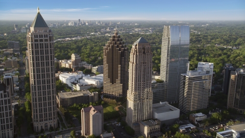 AX39_023.0000132F - Aerial stock photo of Midtown skyscrapers near Promenade II, Atlanta, Georgia