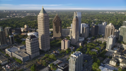 AX39_031.0000160F - Aerial stock photo of Midtown Atlanta's tall high-rise buildings, Georgia