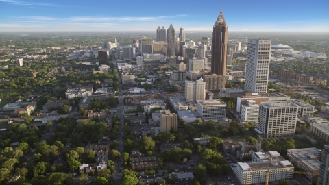 AX39_035.0000101F - Aerial stock photo of Bank of America Plaza near Downtown Atlanta, Georgia