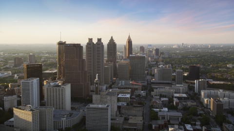 AX39_067.0000163F - Aerial stock photo of Downtown Atlanta skyscrapers and high-rises, Georgia