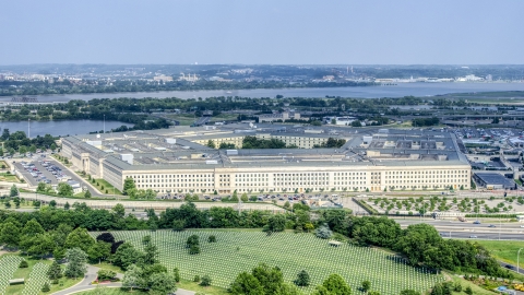 AXP075_000_0021F - Aerial stock photo of The Pentagon in Washington DC