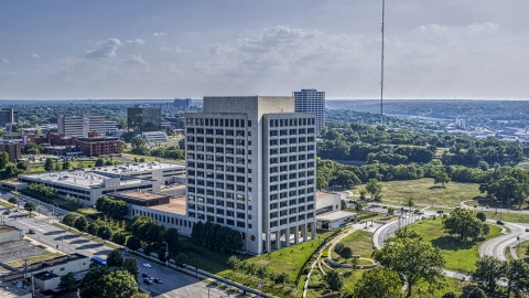 DXP001_044_0009 - Aerial stock photo of A federal office building in Kansas City, Missouri
