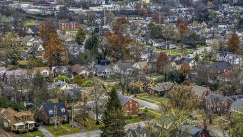 DXP001_099_0013 - Aerial stock photo of Suburban homes and quiet streets in Lexington, Kentucky