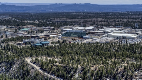 DXP002_133_0013 - Aerial stock photo of The Los Alamos National Laboratory, New Mexico