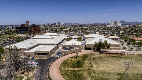 DXP002_140_0001 - Aerial stock photo of A charter school in Downtown Phoenix, Arizona