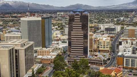 DXP002_145_0005 - Aerial stock photo of The One South Church office high-rise in Downtown Tucson, Arizona