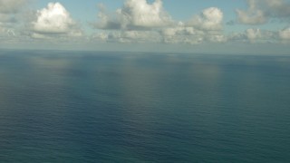 AF0001_000188 - HD stock footage aerial video of a view of the open water beneath low clouds, Gulf of Mexico