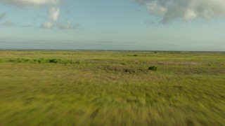 AF0001_000198 - HD aerial stock footage fly low over marsh on the Matagorda Peninsula, Texas