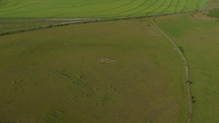AF0001_000209 - HD aerial stock footage flyby farm fields in Matagorda County, Texas