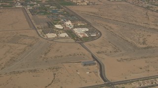 AF0001_000839 - HD stock footage aerial video approach Surprise City Hall, Police Department and City Court, Surprise, Arizona