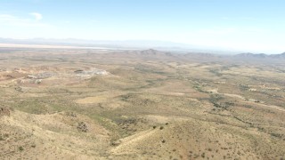 AF0001_000873 - HD aerial stock footage approach a desert quarry near Dragoon, Arizona