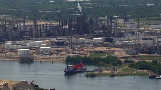 Galena Park, TX Aerial Stock Footage