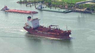 Houston Ship Channel, TX Aerial Stock Footage